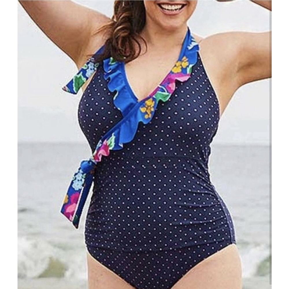 Matilda Jane SANDCASTLE QUEEN SWIMSUIT Halter Dot Navy‎ Daydream Women Size M